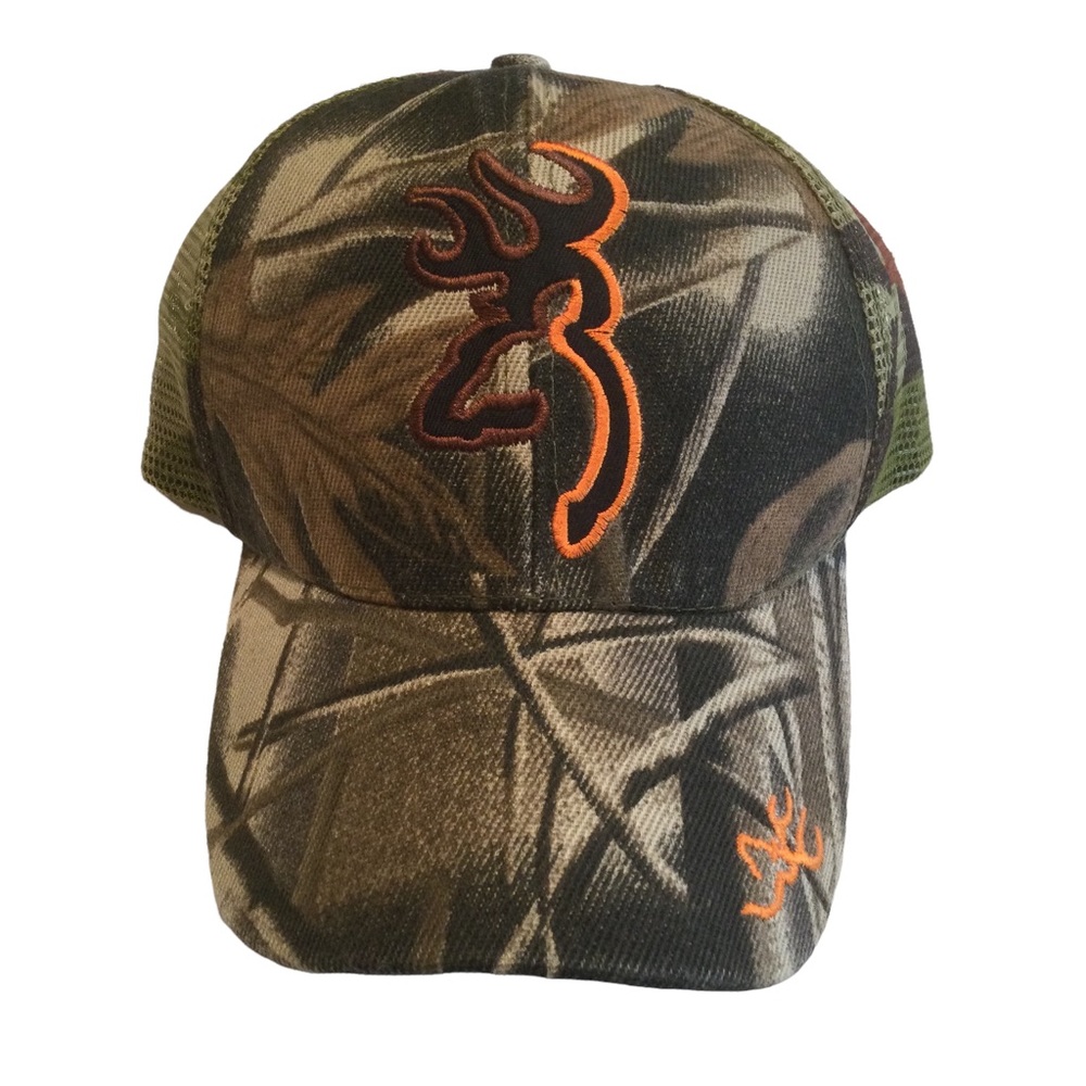 Camo Deer Embroidered Mesh Back Ball Cap.